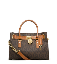 Hamilton Medium Logo Satchel - BROWN - 30T2GHMS3B